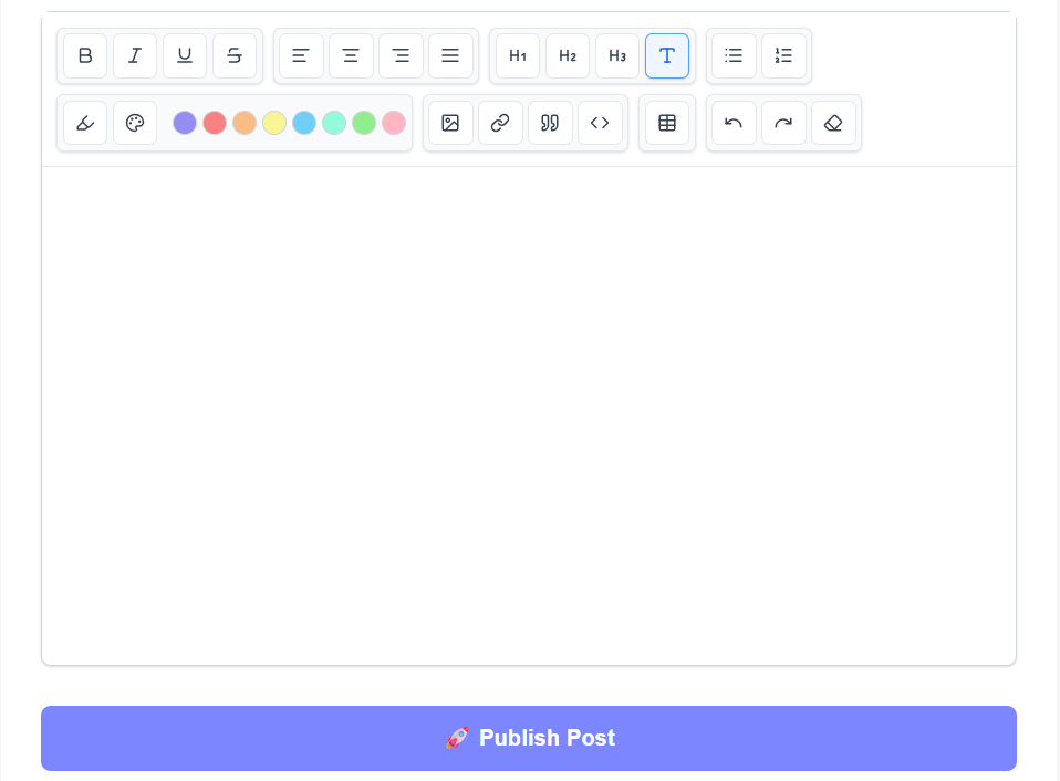 Rich text editor screenshot