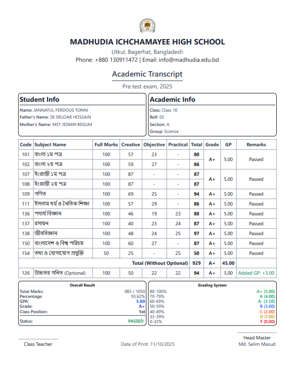 Result Management